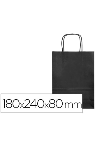 Bolsa papel q-connect celulosa negro xs con asa...