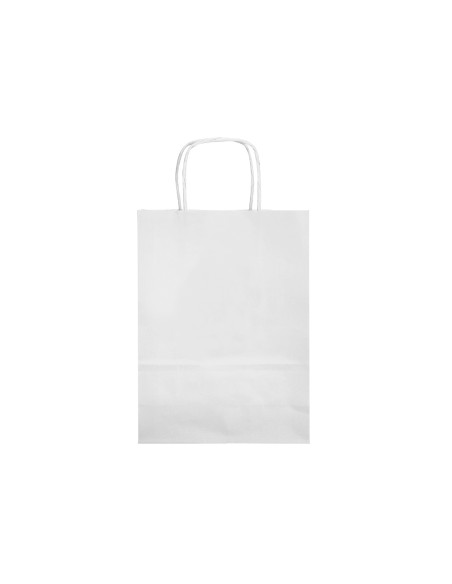 Bolsa papel q-connect celulosa blanco xs con asa retorcida 180x240x80 mm