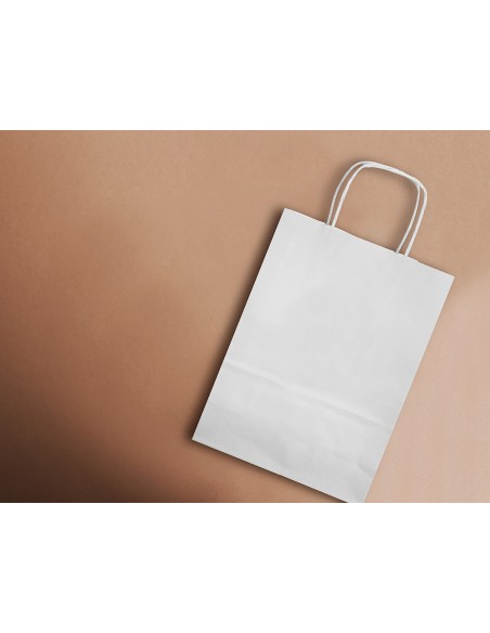 Bolsa papel q-connect celulosa blanco xs con asa retorcida 180x240x80 mm