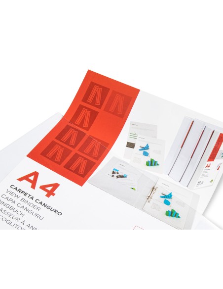 Carpeta canguro 2 anillas mixtas 16mm liderpapel a4 plastico color blanco