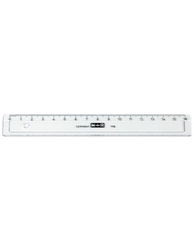 Regla m+r 16 cm plastico transparente con bisel