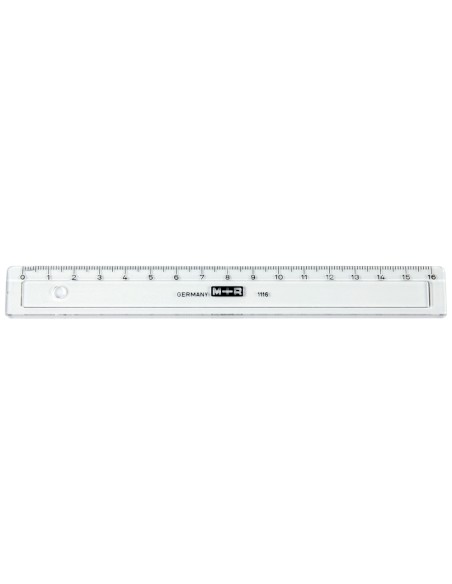 Regla m+r 16 cm plastico transparente con bisel