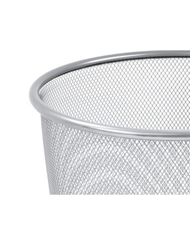 Papelera metalica q-connect rejilla gris...