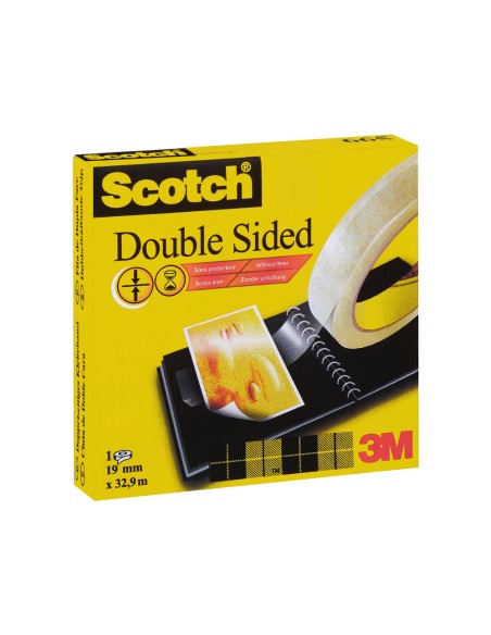 Cinta adhesiva scotch dos caras 33 m x 19 mm