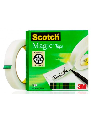 Cinta adhesiva scotch magic invisible 66 m x 19 mm