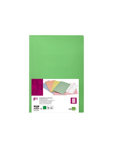 Subcarpeta liderpapel folio verde intenso 180g/m2