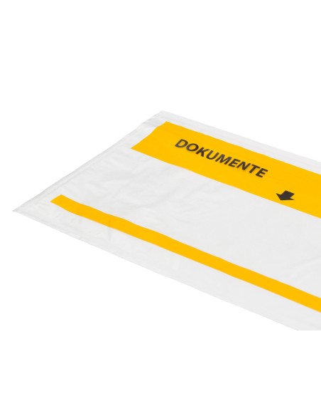 Sobre autoadhesivo q-connect portadocumentos multilingue 225x122 mm ventana totalmente transparente paquete de 100