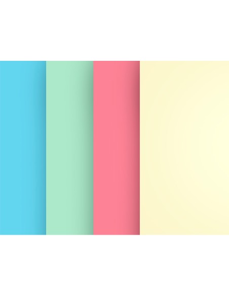 Papel color liderpapel a4 80gr 4 colores surtidos paquete de 100 hojas