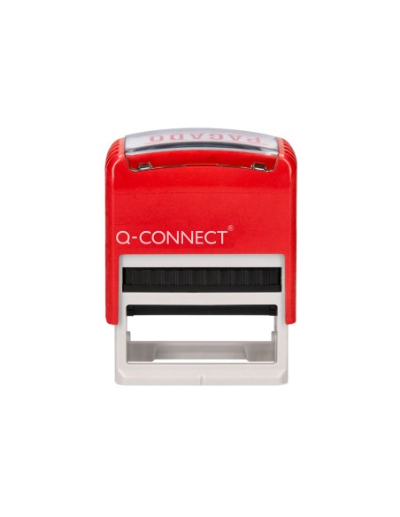 Sello entintado automatico q-connect pagado almohadilla 14x38 mm color rojo