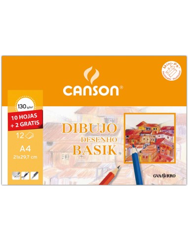 Papel dibujo basik 240x320 din a4 + 130 gr con...