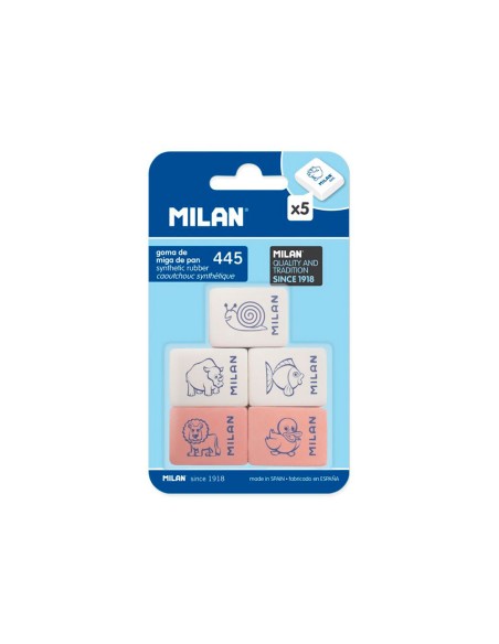 Goma de borrar milan 445 blister de 5 unidades