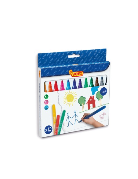 Rotulador jovi maxi 13 mm caja de 12 unidades colores surtidos