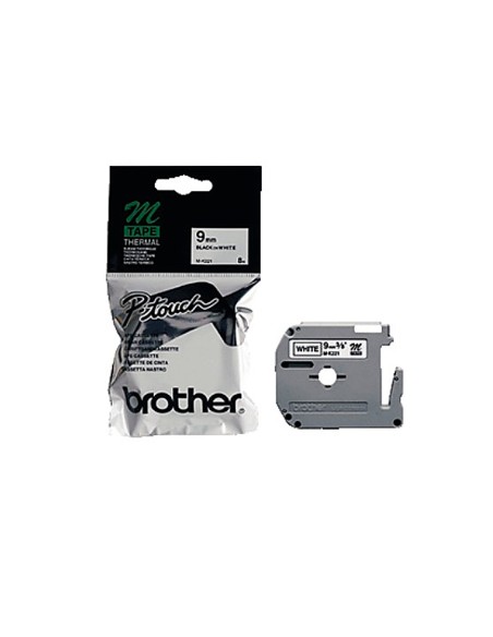 Cinta brother mk-221 blanco-negro 9mm longitud 8 m