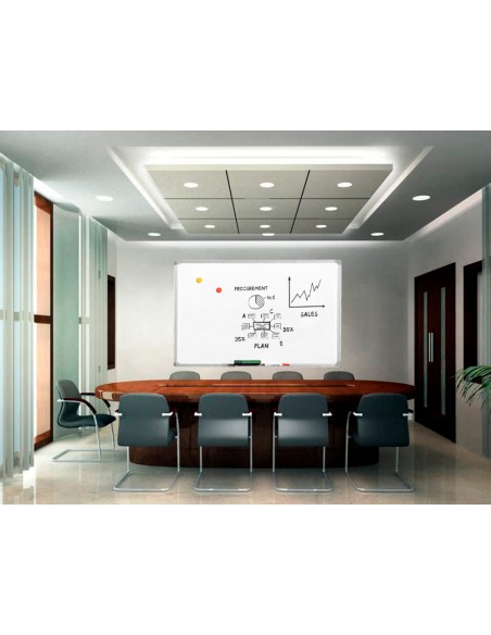 Pizarra blanca q-connect lacada magnetica marco de aluminio 120x90 cm
