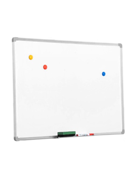 Pizarra blanca q-connect lacada magnetica marco de aluminio 90x60 cm