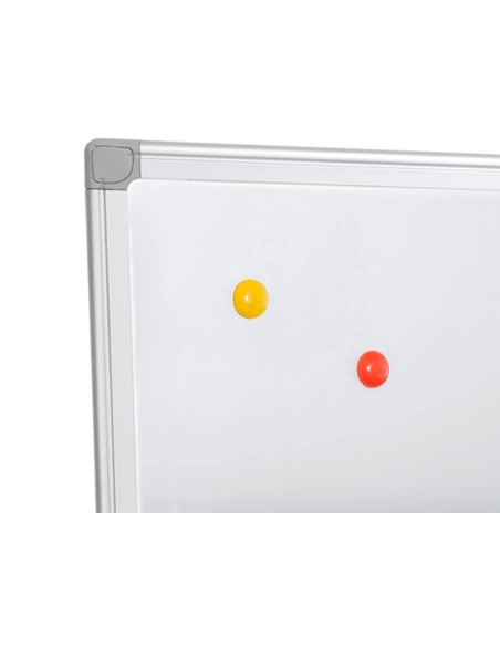 Pizarra blanca q-connect lacada magnetica marco de aluminio 90x60 cm