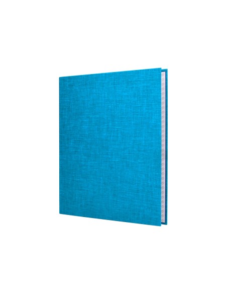 Carpeta de 4 anillas 25mm mixtas liderpapel folio carton forrado paper coat celeste