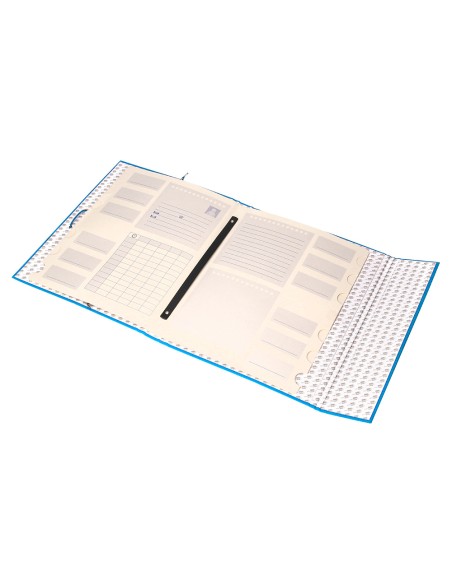 Carpeta clasificadora liderpapel 12 departamentos folio prolongado carton forrado celeste