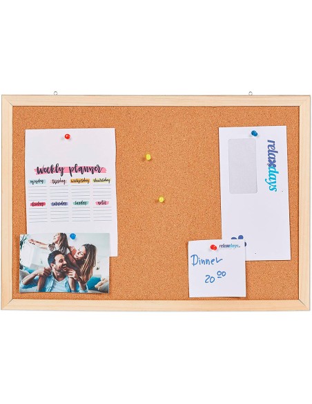 Pizarra corcho q-connect 120x90 cm marco de madera