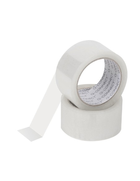 Cinta adhesiva q-connect polipropileno transparente 66 m x 50 mm para embalaje