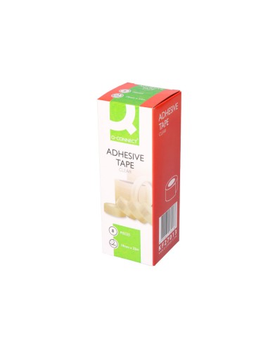 Cinta adhesiva q-connect transparente 33 m x 19 mm