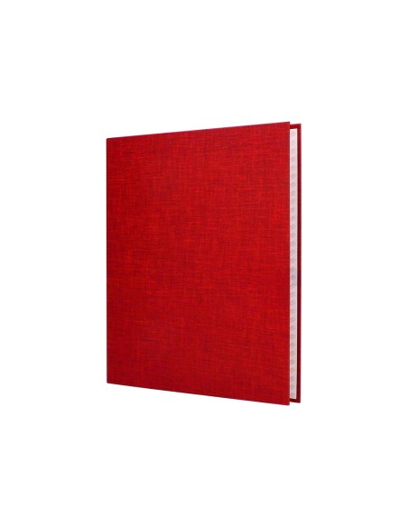 Carpeta de 4 anillas 25mm mixtas liderpapel folio carton forrado paper coat color rojo
