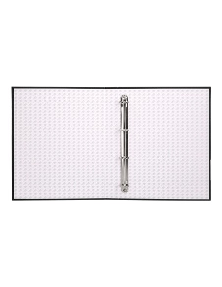 Carpeta de 4 anillas 25mm mixtas liderpapel folio carton forrado paper coat negra