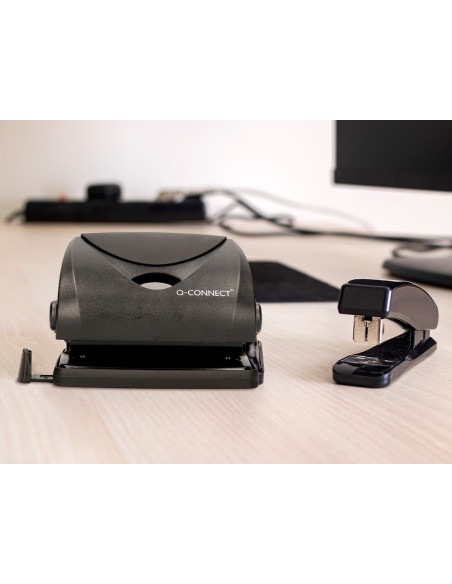 Taladrador q-connect kf01235 negro abertura 2,7 mm capacidad 27 hojas