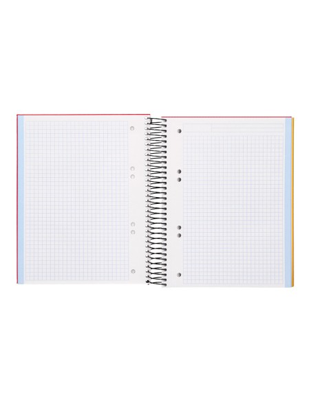Cuaderno espiral liderpapel a5 micro papercoat tapa forrada 140h 75gr cuadro5mm 5 banda s 6 taladros rojo