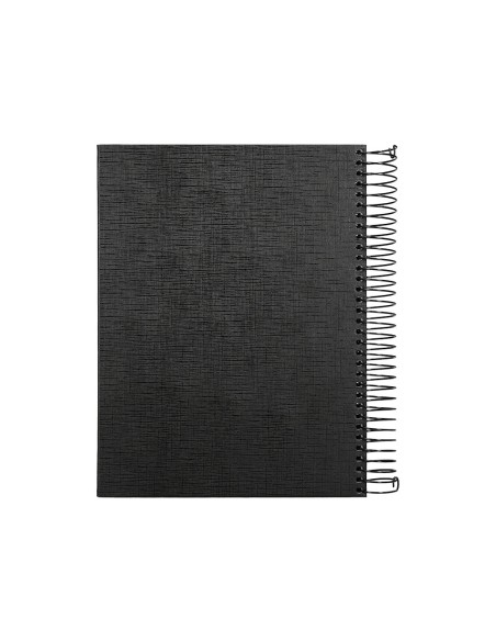 Cuaderno espiral liderpapel a5 micro papercoat tapa forrada 140h 75gr cuadro5mm 5 banda s 6 taladros negro