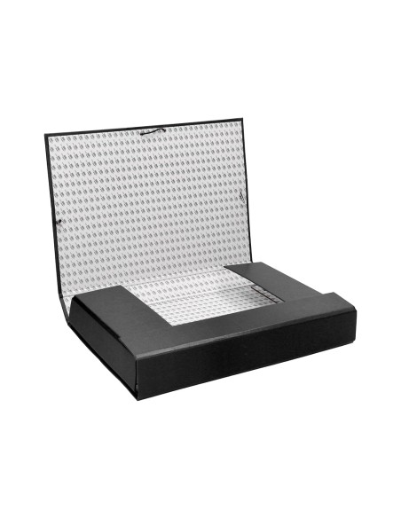 Carpeta proyectos liderpapel folio lomo 70mm carton forrado negra