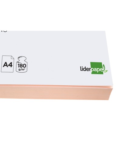 Cartulina liderpapel a4 180g/m2 crema paquete...