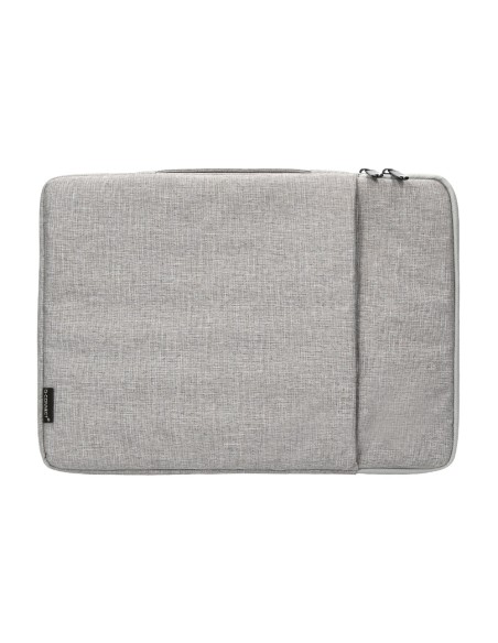 Funda para portatil q-connect 13,3\" con asa 1 bolsillo exterior con cremallera color gris 350x250x25 mm
