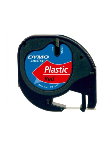 Cinta dymo 12mmx4mt -negro/rojo para maquina...