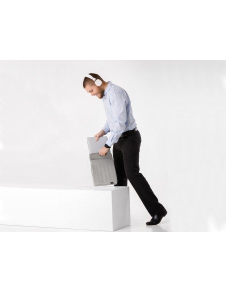 Funda para portatil q-connect 13,3\" con asa 1 bolsillo exterior con cremallera color gris 350x250x25 mm