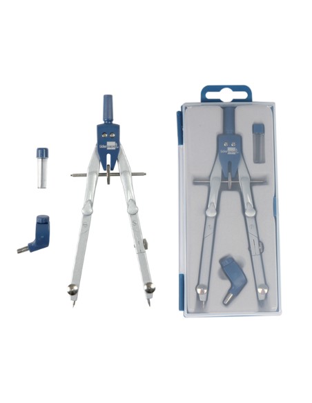 Compas liderpapel micrometrico con bigotera rapida y adaptador