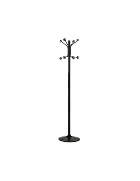 Perchero metalico pie 8 colgadores color negro 177x38 cm