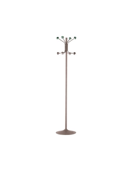 Perchero metalico pie 8 colgadores color gris 177x38 cm