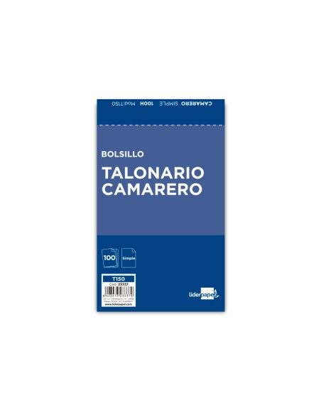 Talonario liderpapel camarero bolsillo original t150