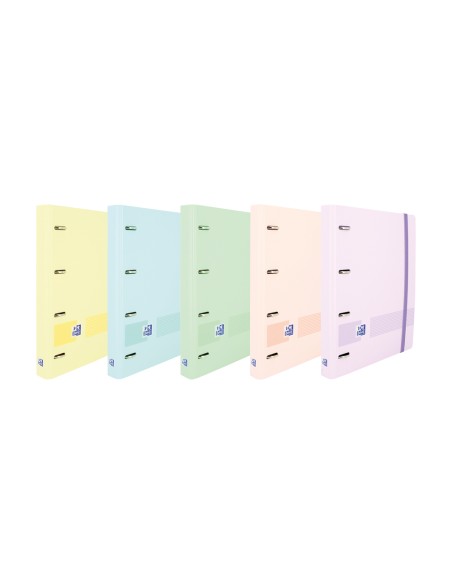 Carpeta con recambio oxford europeanbinder live & go din a5+ 4 anillas 35 mm recambio 100 hojas cuadro 5 mm colores