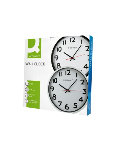 Reloj q-connect de pared plastico oficina...