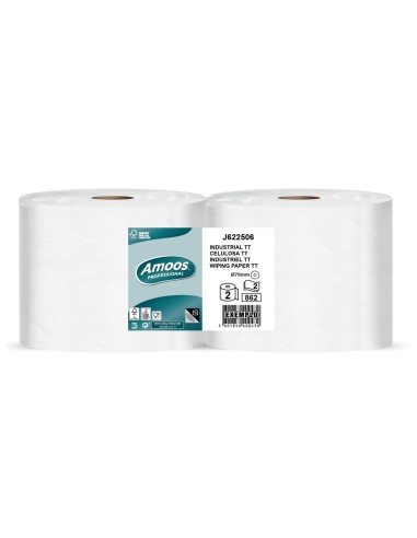 Papel secamanos amoos industrial 2 capas 32g/m2...