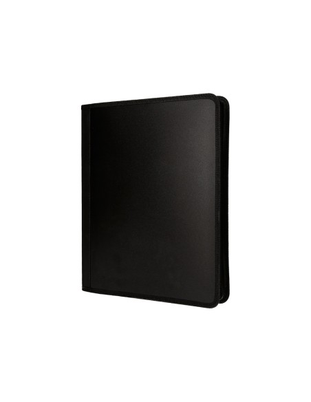Carpeta liderpapel 4 anillas 25 mm polipropileno cierre cremallera 4 bolsillos interiores con ribete color negro