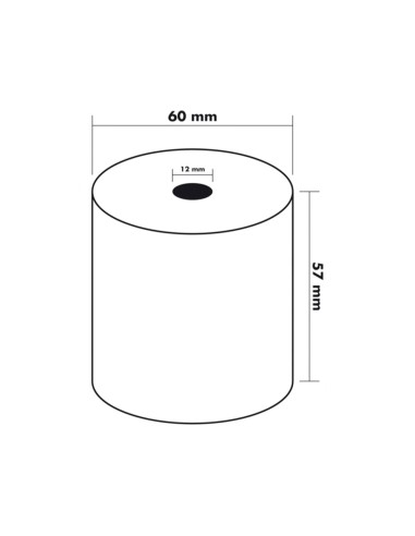 Rollo sumadora termico q-connect 57 mm ancho x...