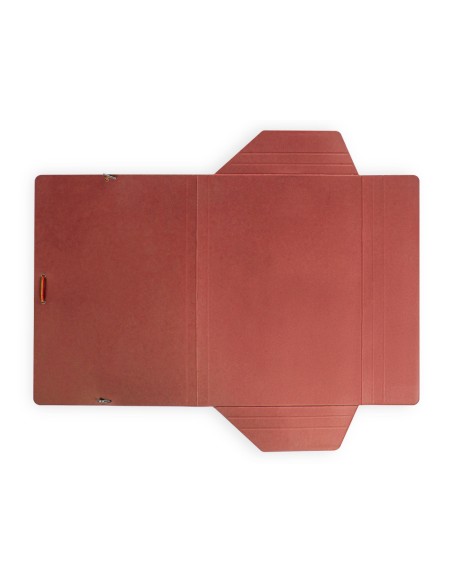 Carpeta liderpapel gomas folio 3 solapas carton plastificado color rojo