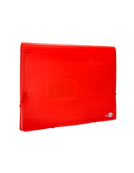 Carpeta liderpapel clasificador fuelle 32110 polipropileno din a4 roja transparente 13 departamentos