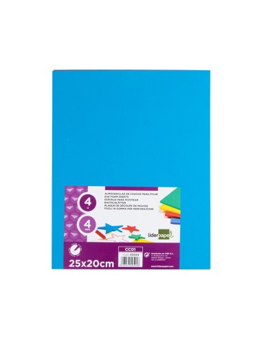 Caucho liderpapel 25x20 cm bolsa de 4 unidades...