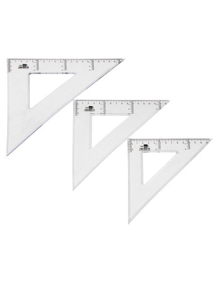 Escuadra liderpapel 25 cm plastico cristal