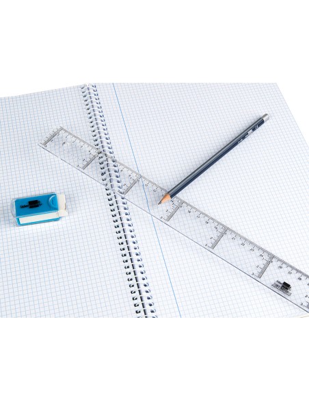 Regla liderpapel plastico cristal 30 cm