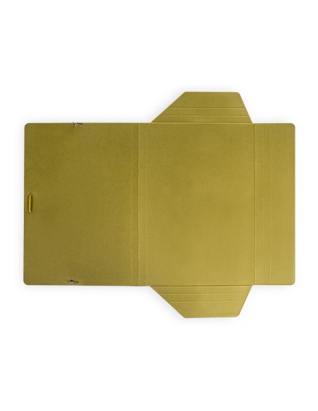 Carpeta liderpapel gomas folio 3 solapas carton plastificado color amarillo